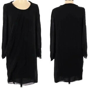 Vanessa Bruno black long sleeve shift dress 36/4